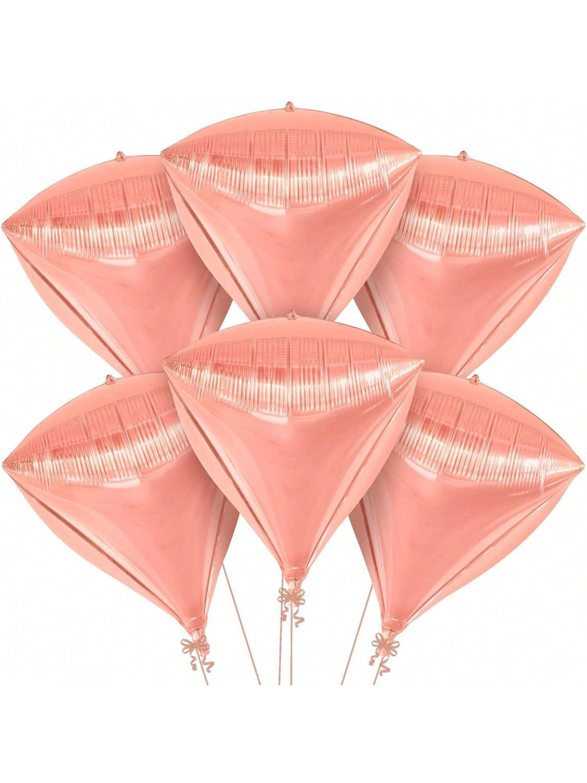 22in Rose Diamond Foil Balloon Set Pack of 6 for Rose Gold Party