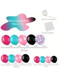132pcs Rose Red Teal Black Balloon Garland Kit for Birthday Bachelorette & Theme Parties