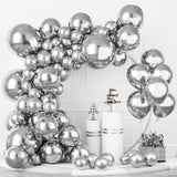 139pcs Silver Balloons 5-18 Inch Garland Arch Kit for Party Birthday Wedding