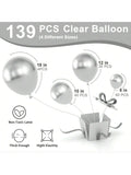 139pcs Silver Balloons 5-18 Inch Garland Arch Kit for Party Birthday Wedding