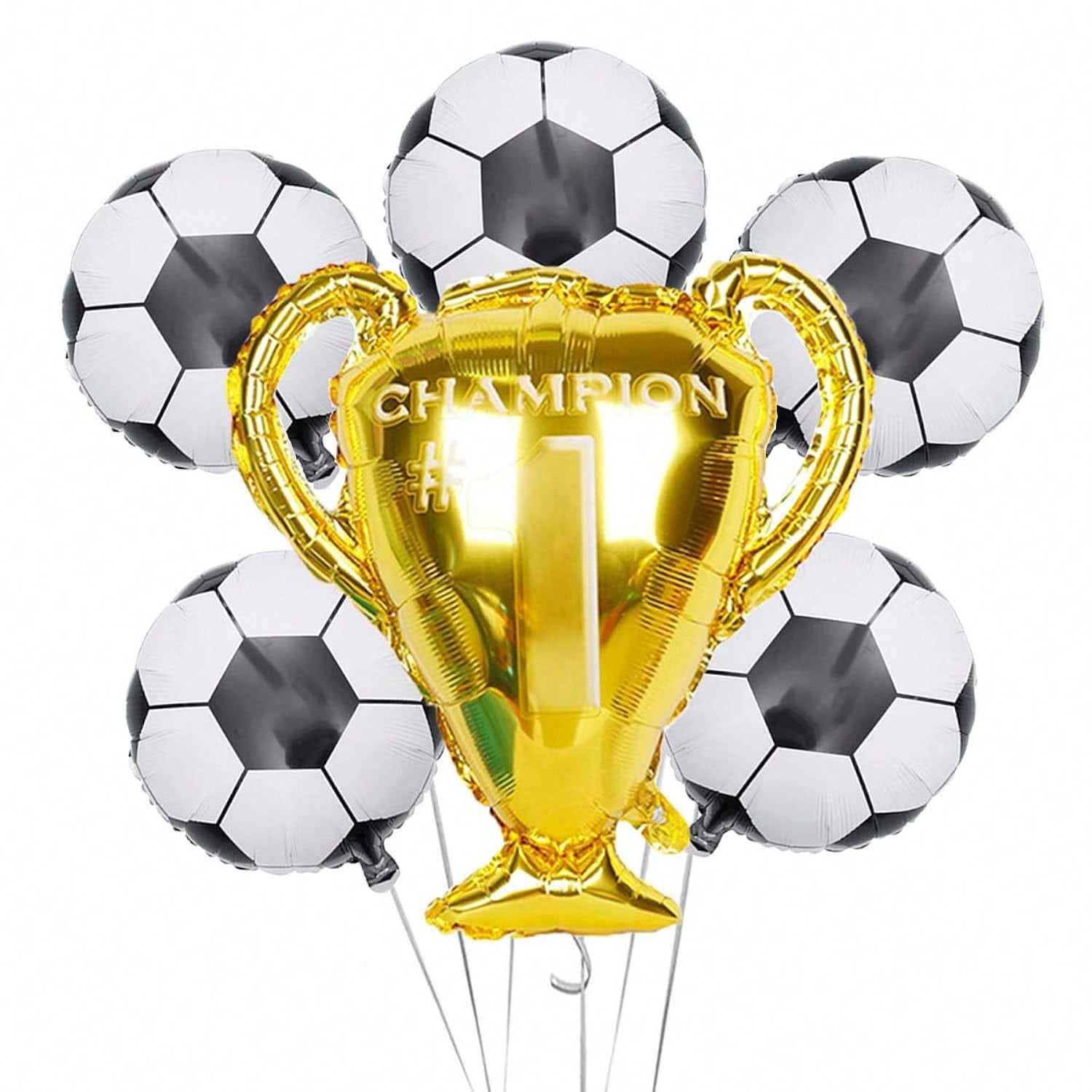 Soccer Party Balloon Set Trophy and Foil Balloons for Birthday and Events