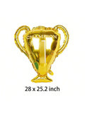 Soccer Party Balloon Set Trophy and Foil Balloons for Birthday and Events