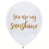 16pcs You Are My Sunshine White & Gold Balloon Set for Parties