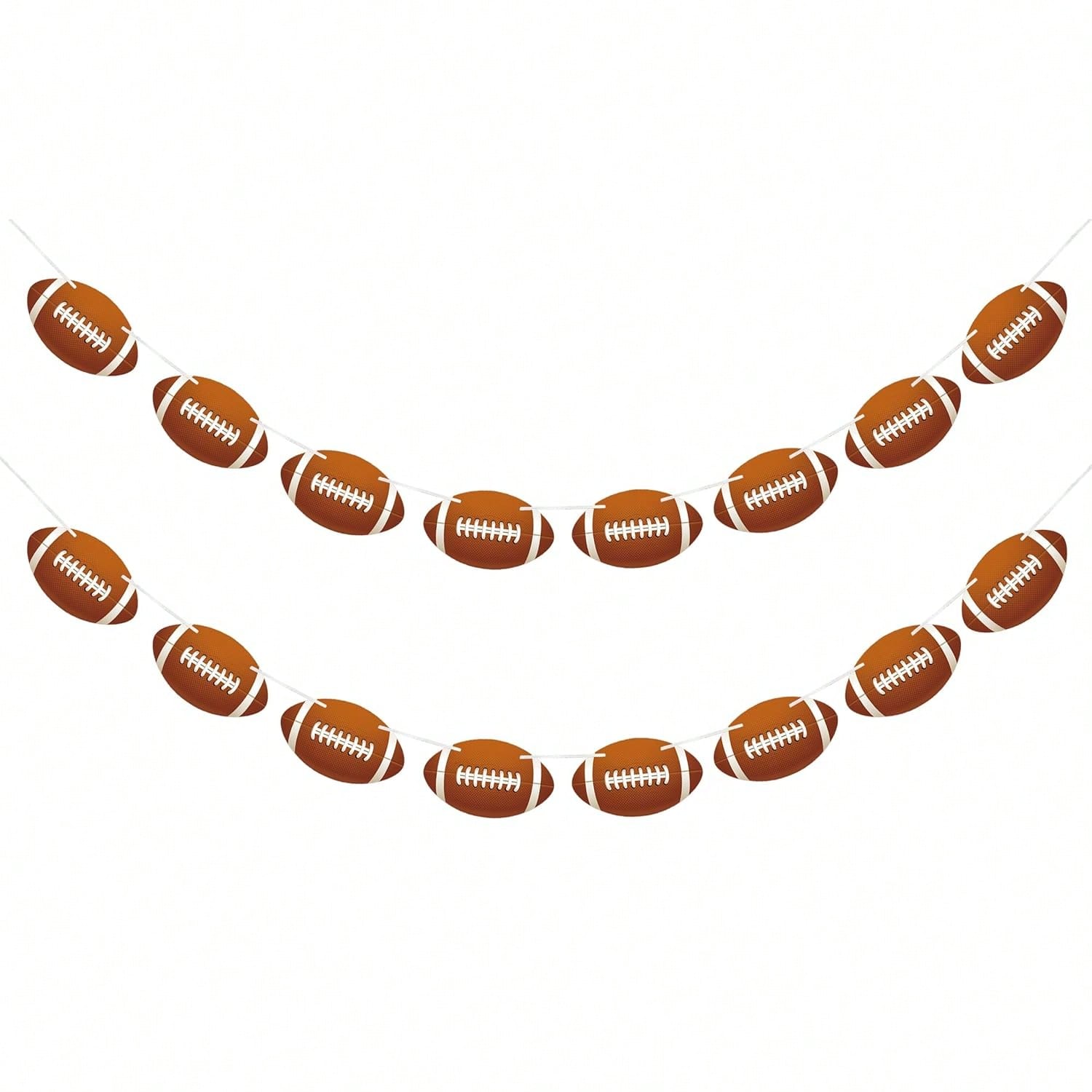 2-Piece Football Party Banner with Paper Cutouts for Birthday and Sports Decor