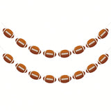 2-Piece Football Party Banner with Paper Cutouts for Birthday and Sports Decor