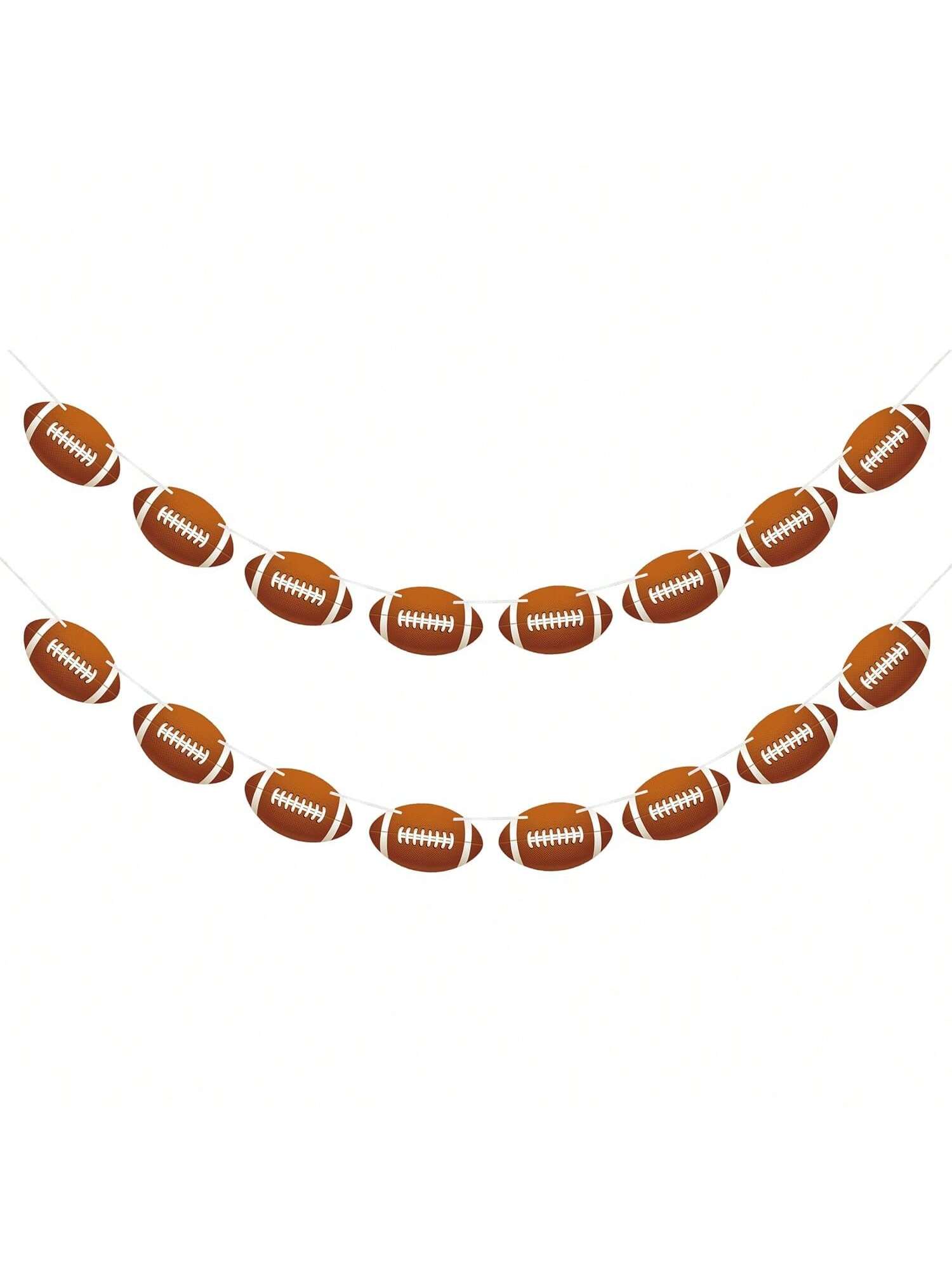 2-Piece Football Party Banner with Paper Cutouts for Birthday and Sports Decor