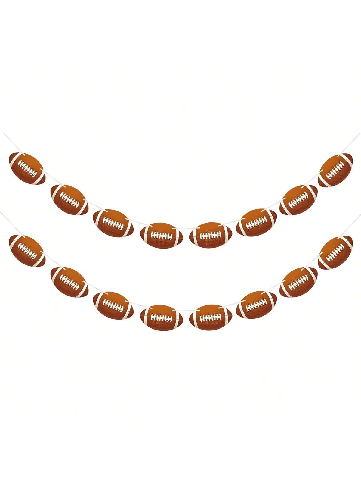 2-Piece Football Party Banner with Paper Cutouts for Birthday and Sports Decor
