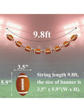 2-Piece Football Party Banner with Paper Cutouts for Birthday and Sports Decor