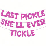 Pre-Strung Hot Pink Funny Bachelorette Banner Glitter Bridal Shower Decor
