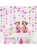 Hot Pink 10th Birthday Decorations with Number 10 Metallic Garland and Banner