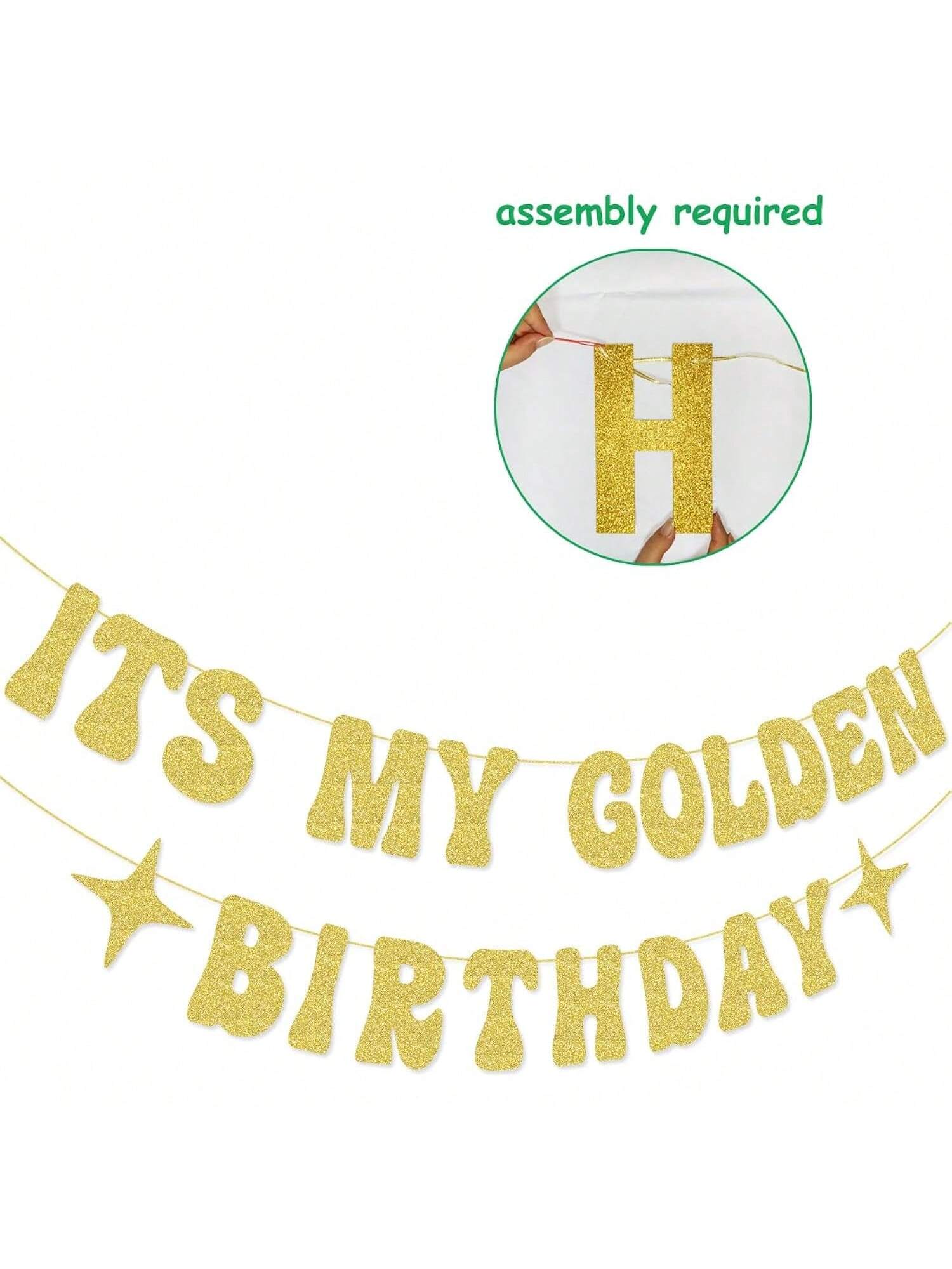It'S My Golden Birthday Banner For Golden Birthday Party Decorations