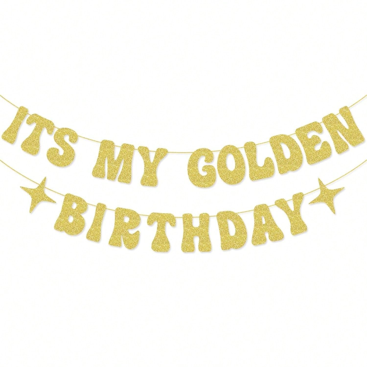 It'S My Golden Birthday Banner For Golden Birthday Party Decorations