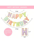 20pcs Macaron Birthday Decorations Set with Banner, Garland & Swirls for Pastel Party
