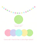 20pcs Macaron Birthday Decorations Set with Banner, Garland & Swirls for Pastel Party