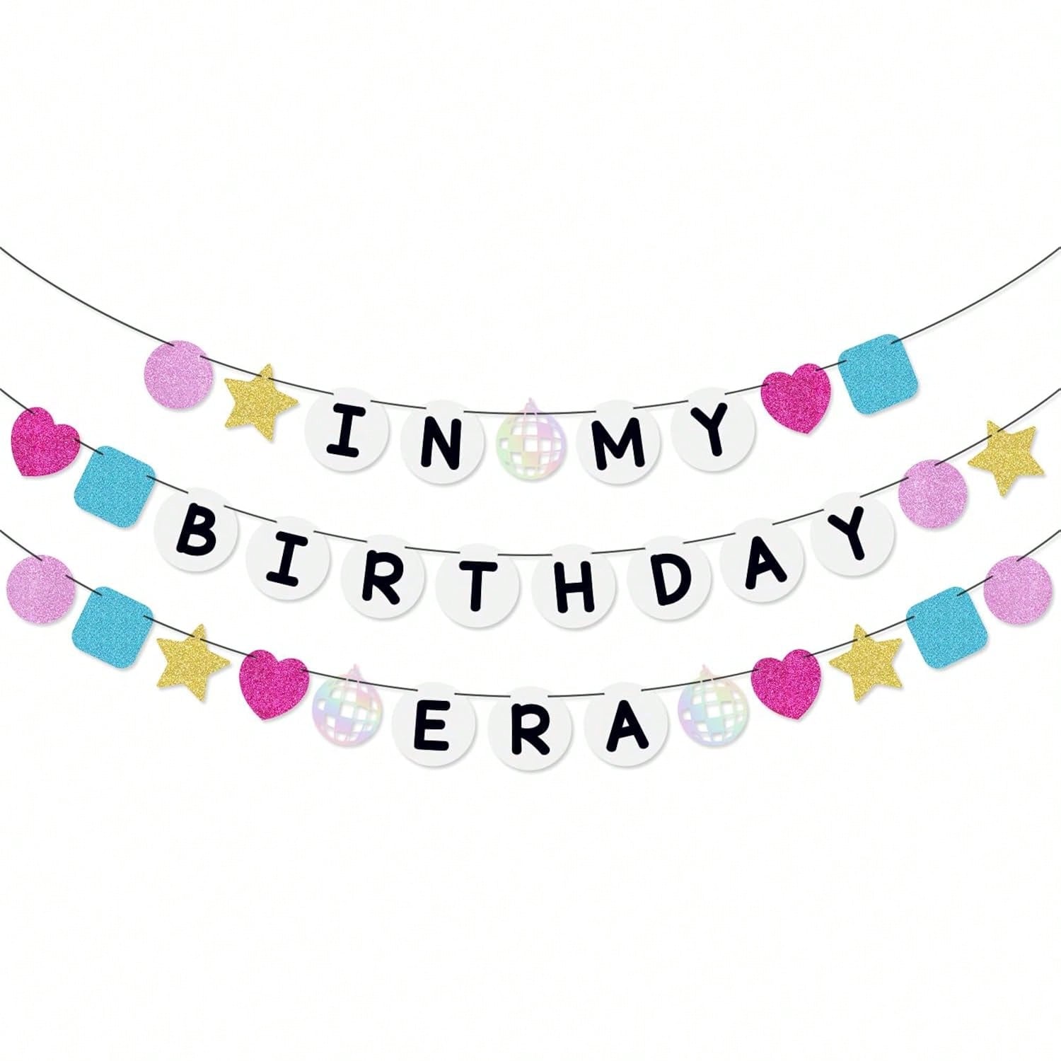Pre-Strung Friendship Bracelet Birthday Banner for Singer-Themed Party Decor