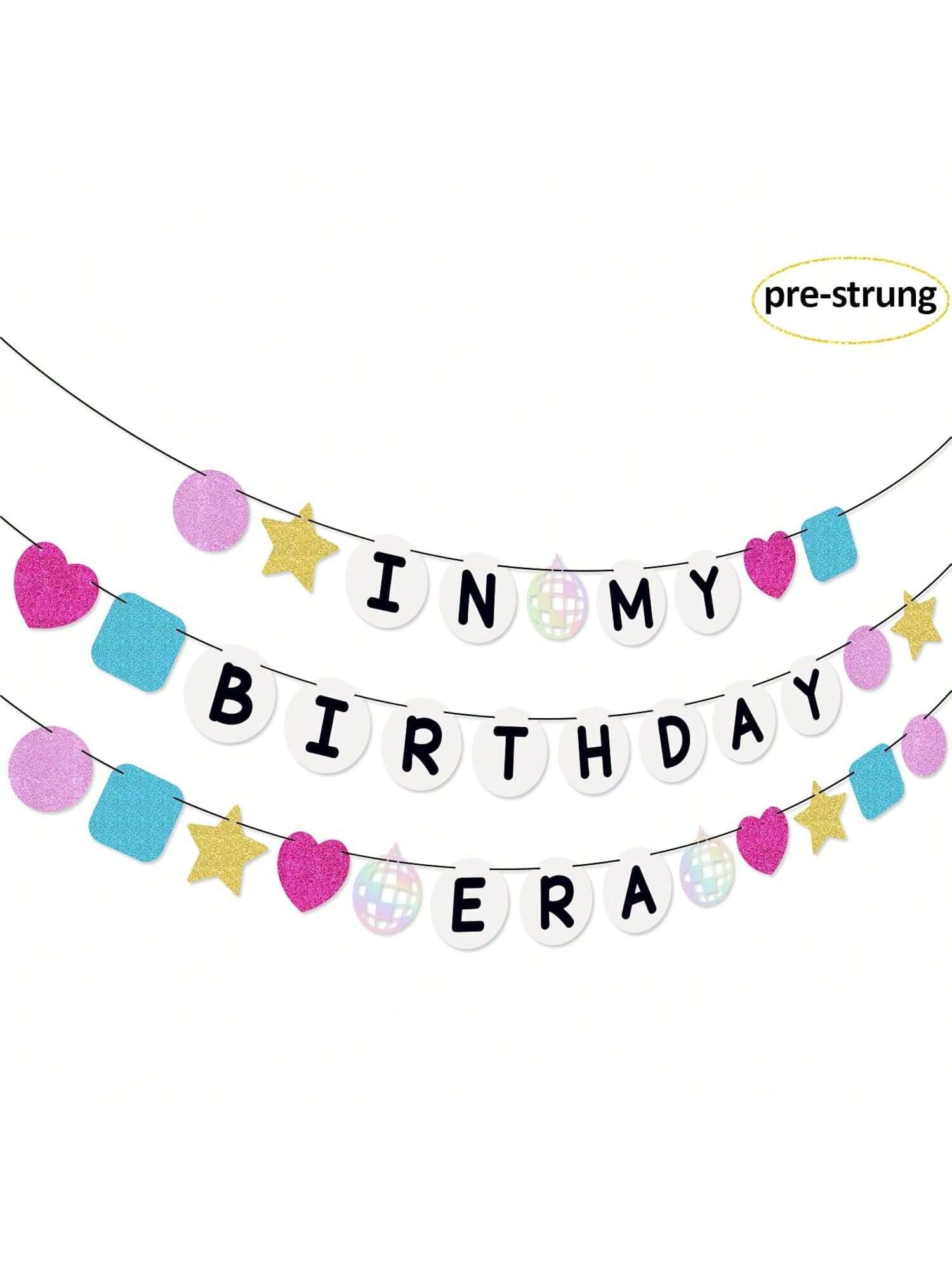 Pre-Strung Friendship Bracelet Birthday Banner for Singer-Themed Party Decor