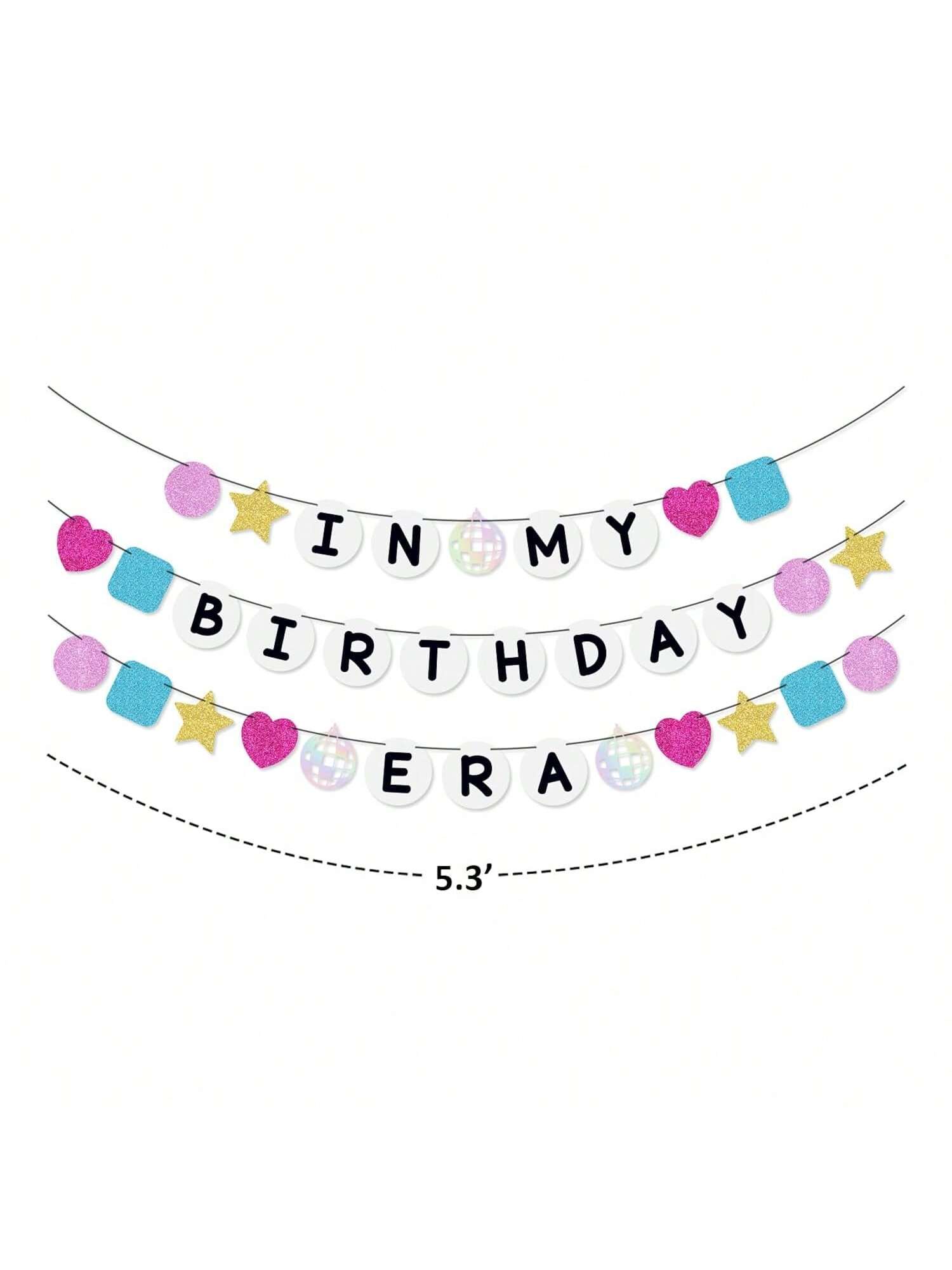 Pre-Strung Friendship Bracelet Birthday Banner for Singer-Themed Party Decor