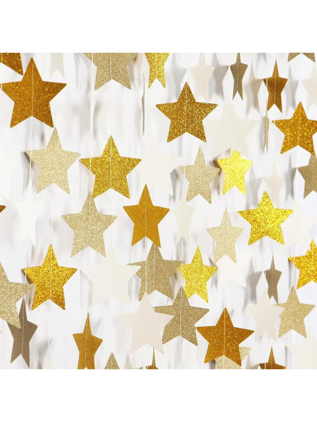 White Gold Champagne Party Garland 62ft with Twinkle Star for Events