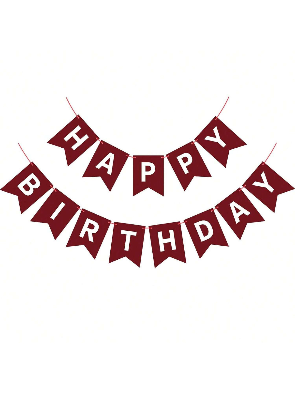 Burgundy Happy Birthday Banner Garland for Kids and Adult Tea Party Decor