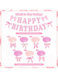 Pink Bow Birthday Party Decorations with Banner & Hanging Swirls for Women