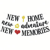 New Home New Adventure Banner Black Glitter for Housewarming and Welcome Party