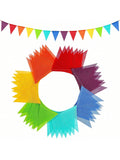 112pcs Rainbow Pennant Banner Garland 72ft Triangle Flags for Parties