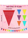 112pcs Rainbow Pennant Banner Garland 72ft Triangle Flags for Parties