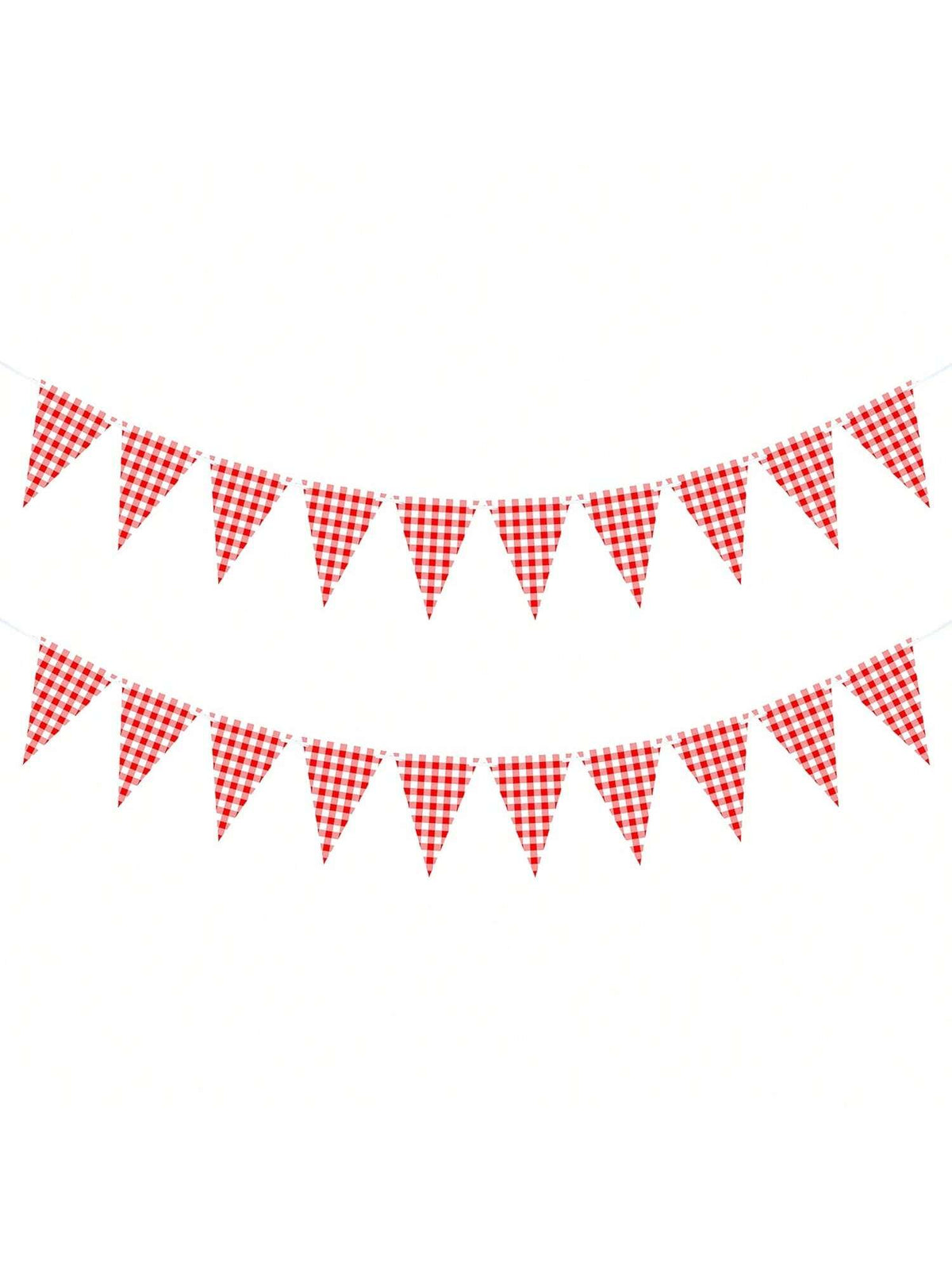 2 Pc Red and White Checkered Double Sided Banner for BBQ and Party Decor