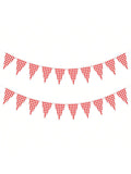 2 Pc Red and White Checkered Double Sided Banner for BBQ and Party Decor