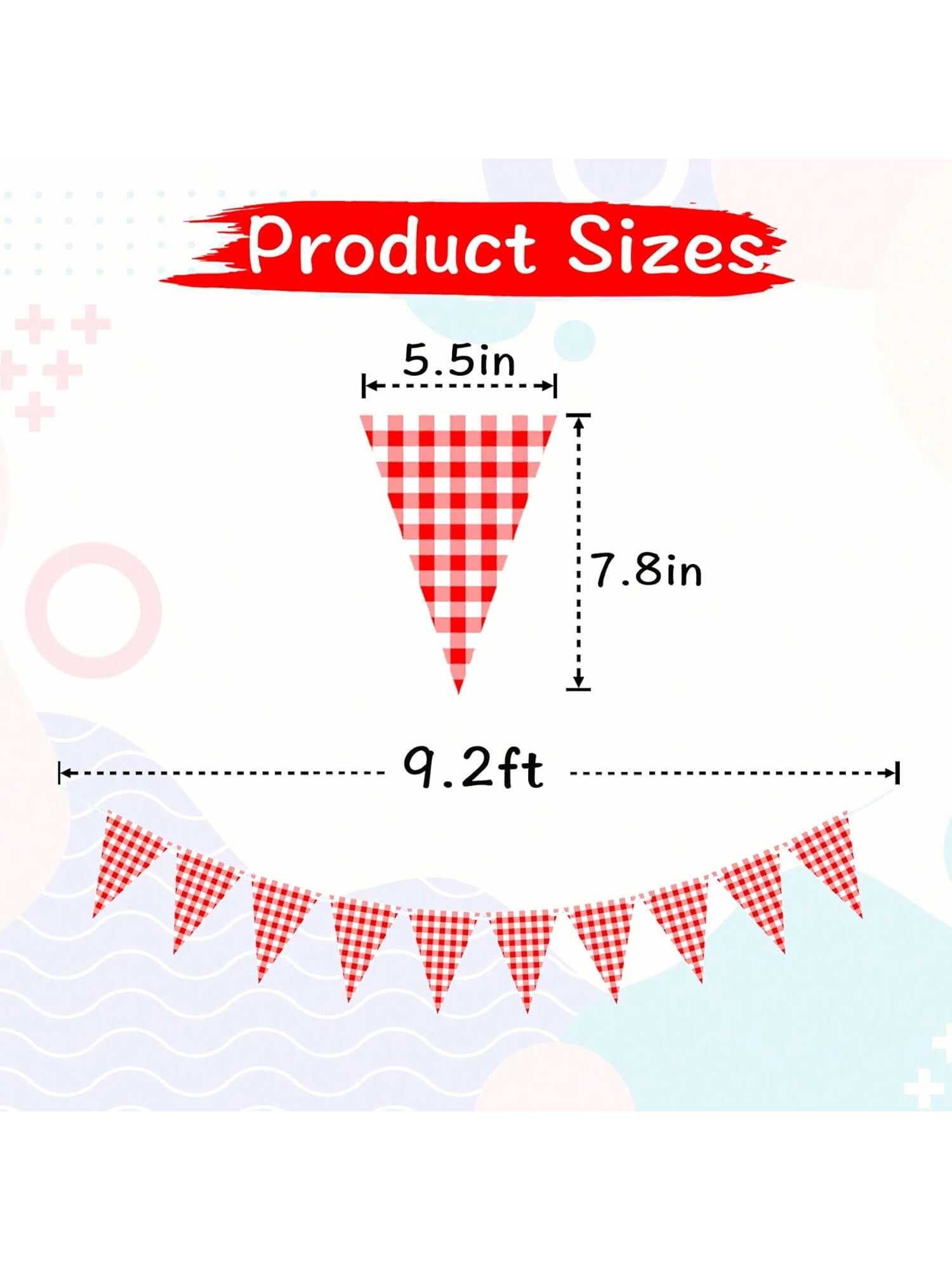 2 Pc Red and White Checkered Double Sided Banner for BBQ and Party Decor