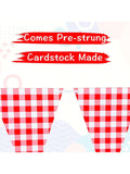 2 Pc Red and White Checkered Double Sided Banner for BBQ and Party Decor