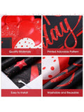Large Happy Birthday Fabric Backdrop Banner with Glitter Balloons Fireworks 73x43 Inch