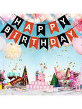 Black and Red Happy Birthday Banner Garland for Kids and Adults Party Decor
