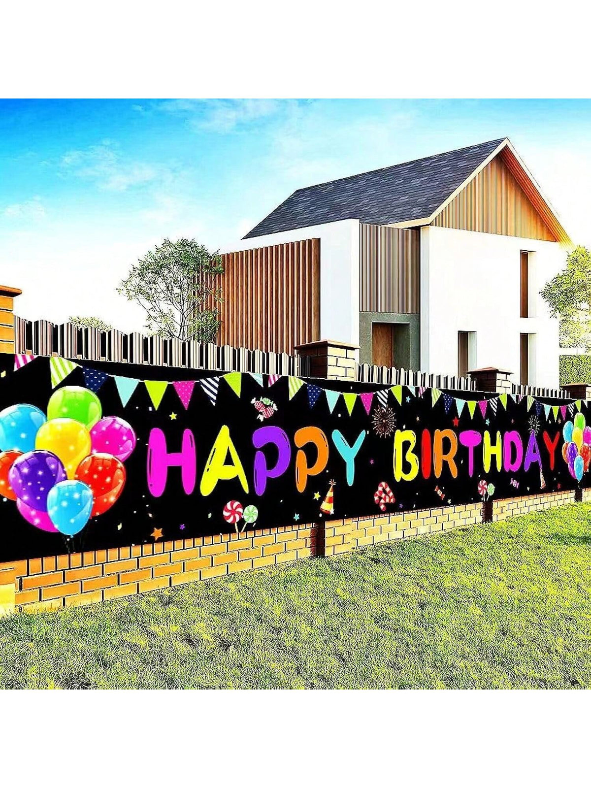 Happy Birthday Yard Banne 118X19.7 Inches, Large Outdoor & Indoor Decoration Banner