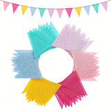 120PCS 72Ft Pastel Pennant Banner Garland Triangle Flags for Outdoor Party Decor