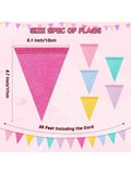 120PCS 72Ft Pastel Pennant Banner Garland Triangle Flags for Outdoor Party Decor