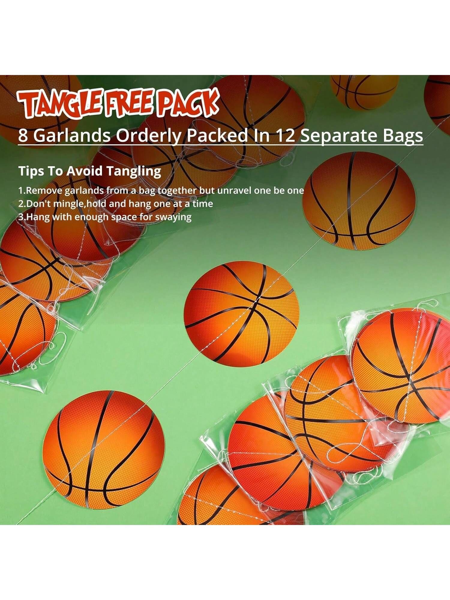 8pcs Sports Party Banners Hanging Decorations for Teens Birthday & Shower