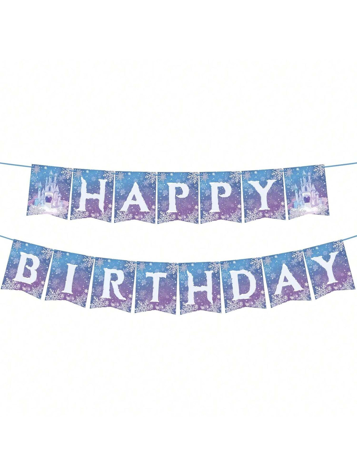 Frozen Birthday Party Banner with Snowflakes for Winter Wonderland Decor