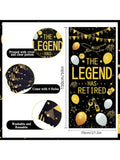 Retirement Party Decorations Black Gold Banner Balloons Hanging Swirls Kit