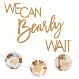 We Can Bearly Wait Teddy Bear Wooden Banner for Gender Reveal Party Decor