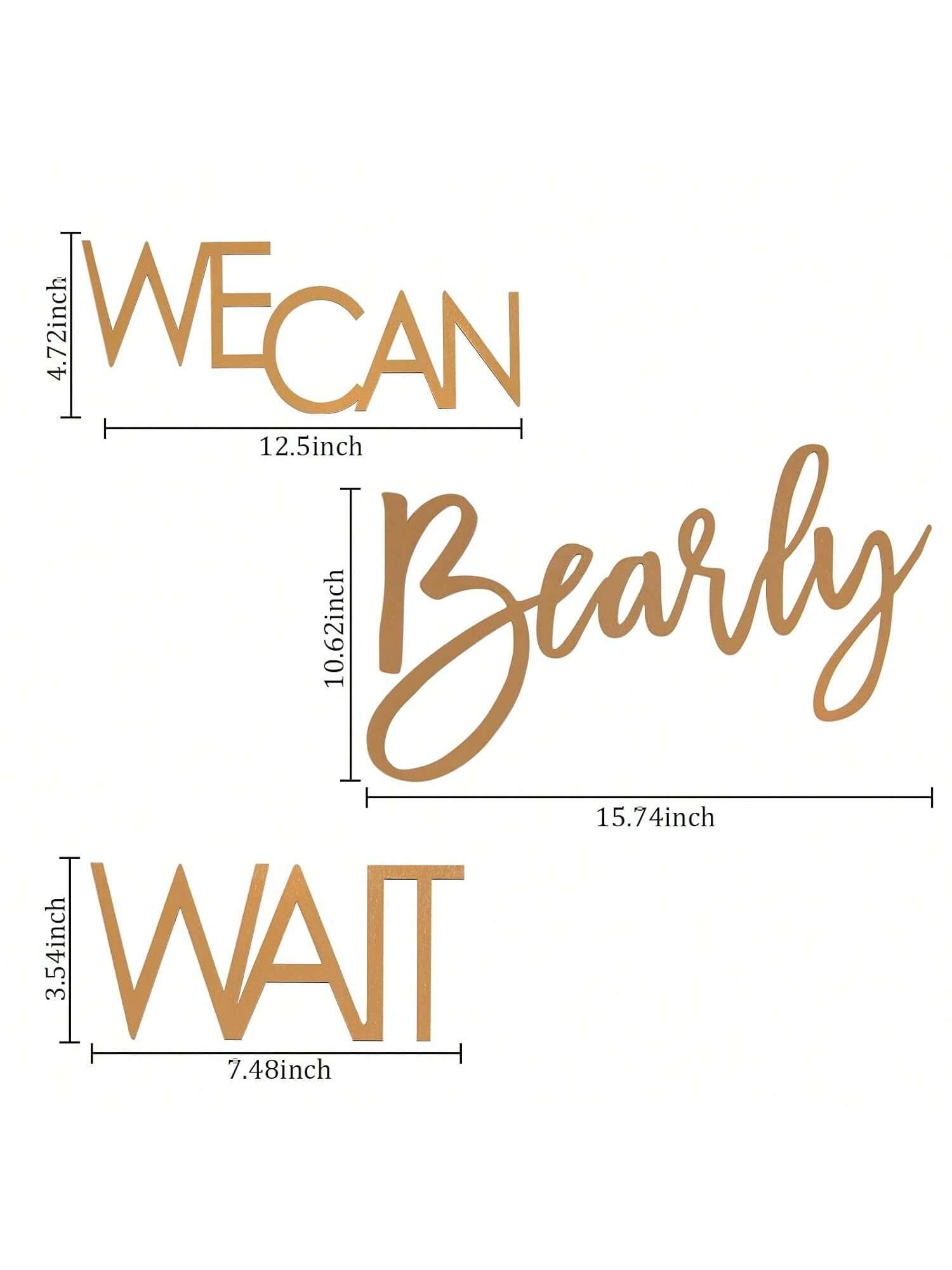 We Can Bearly Wait Teddy Bear Wooden Banner for Gender Reveal Party Decor
