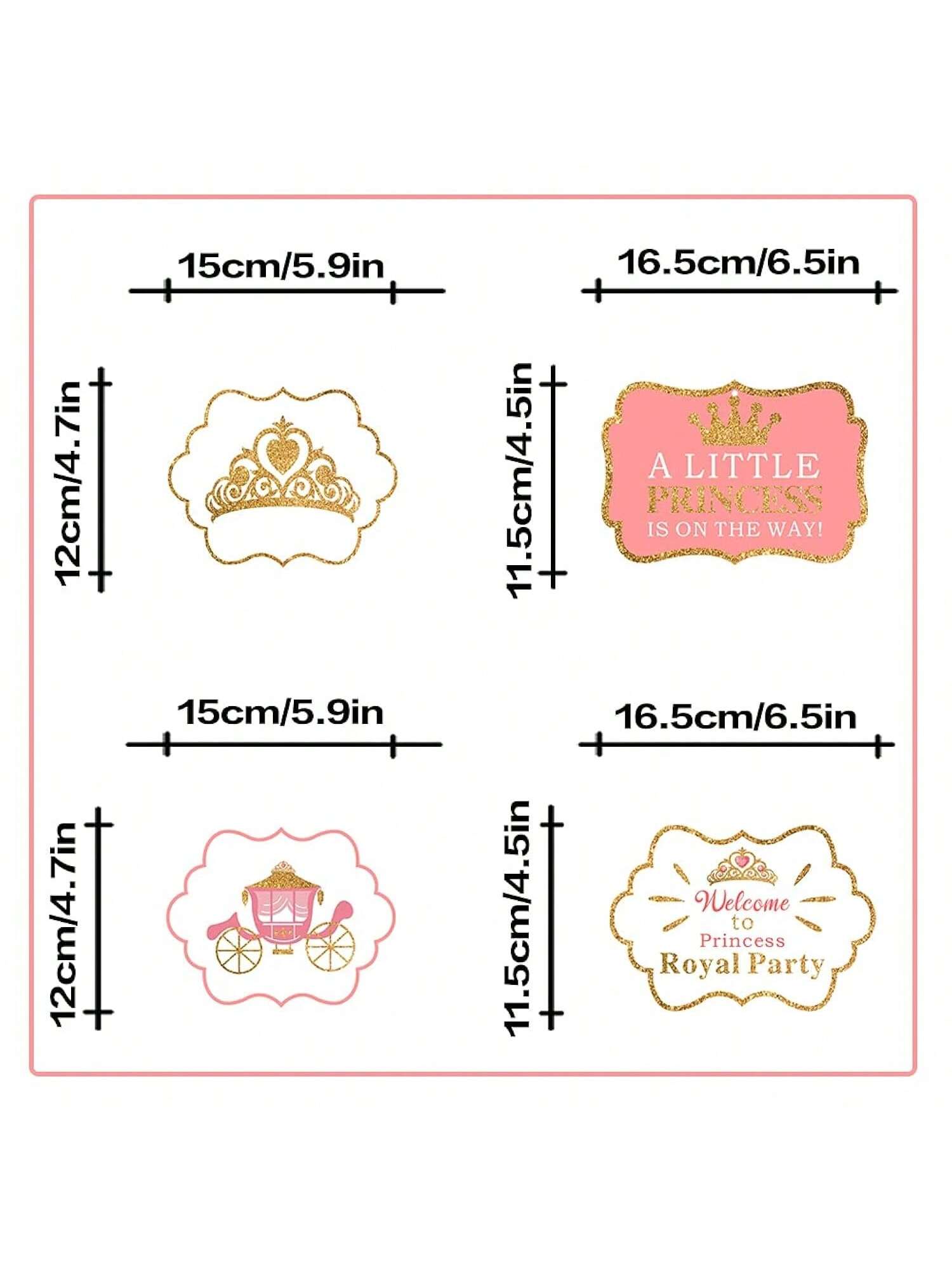 Little Princess Crown Pink Streamers 12pc for Birthday or Shower Party