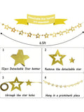 Black and Gold Birthday Decorations Kit Banner Stars and 18 Balloons for Men