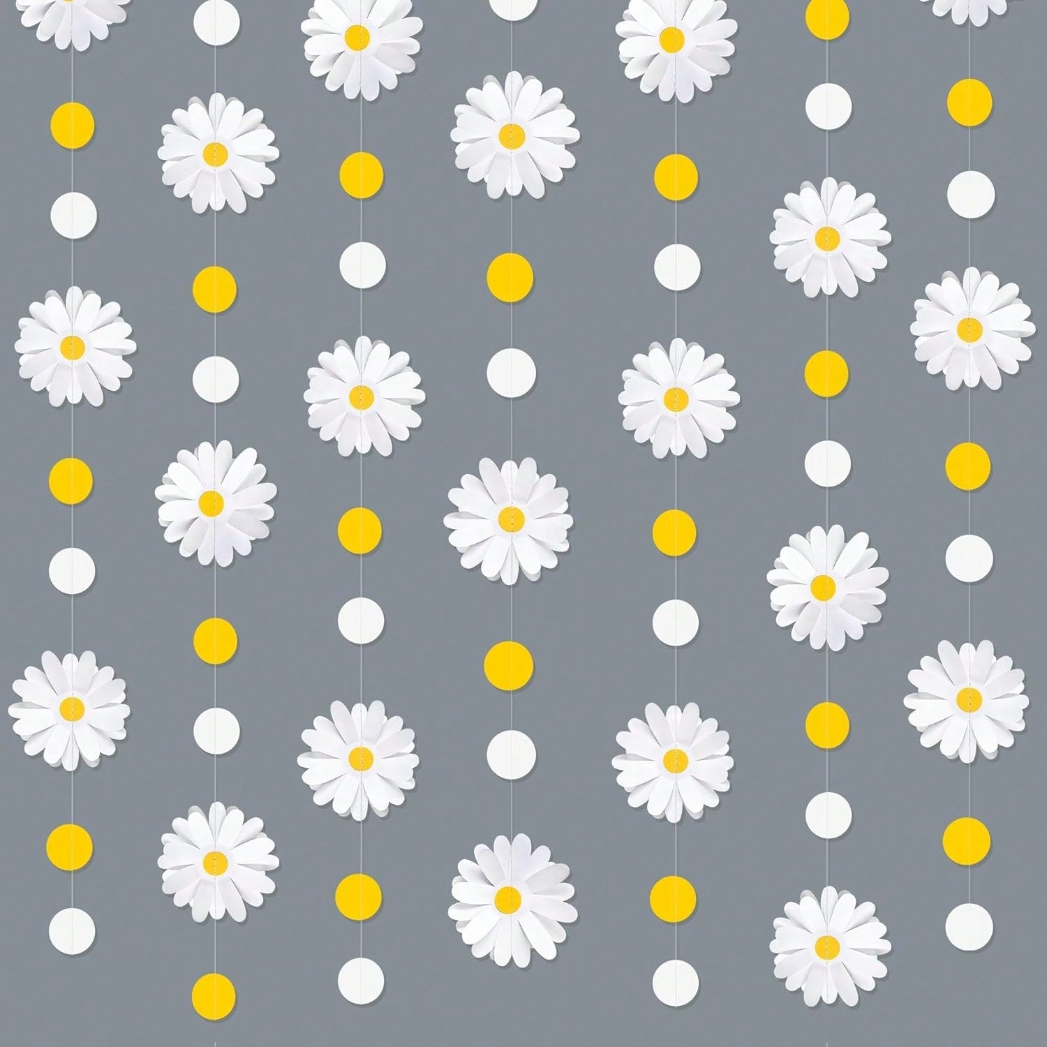 Daisy Party Decorations with 3D Flower Garland for Birthday and Shower