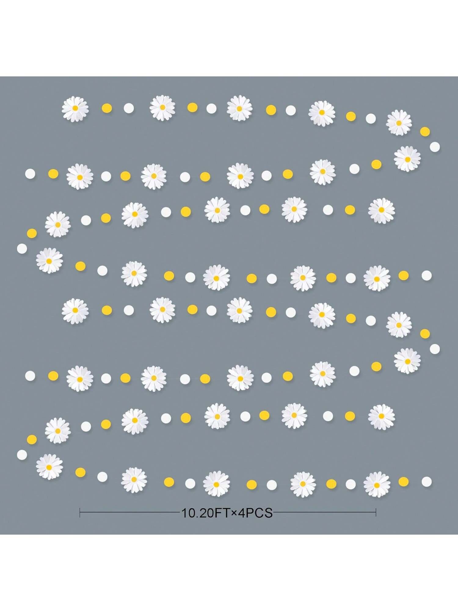 Daisy Party Decorations with 3D Flower Garland for Birthday and Shower