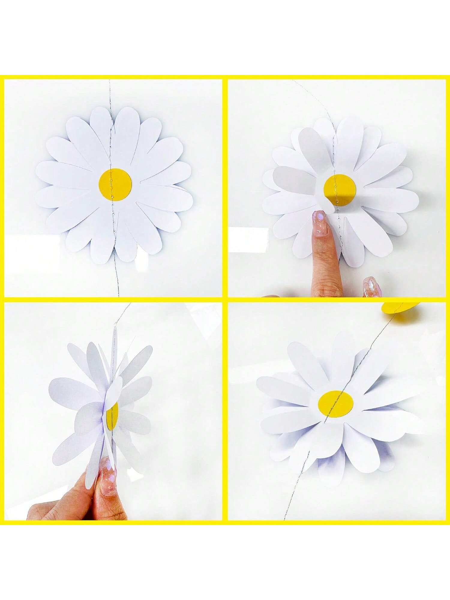 Daisy Party Decorations with 3D Flower Garland for Birthday and Shower