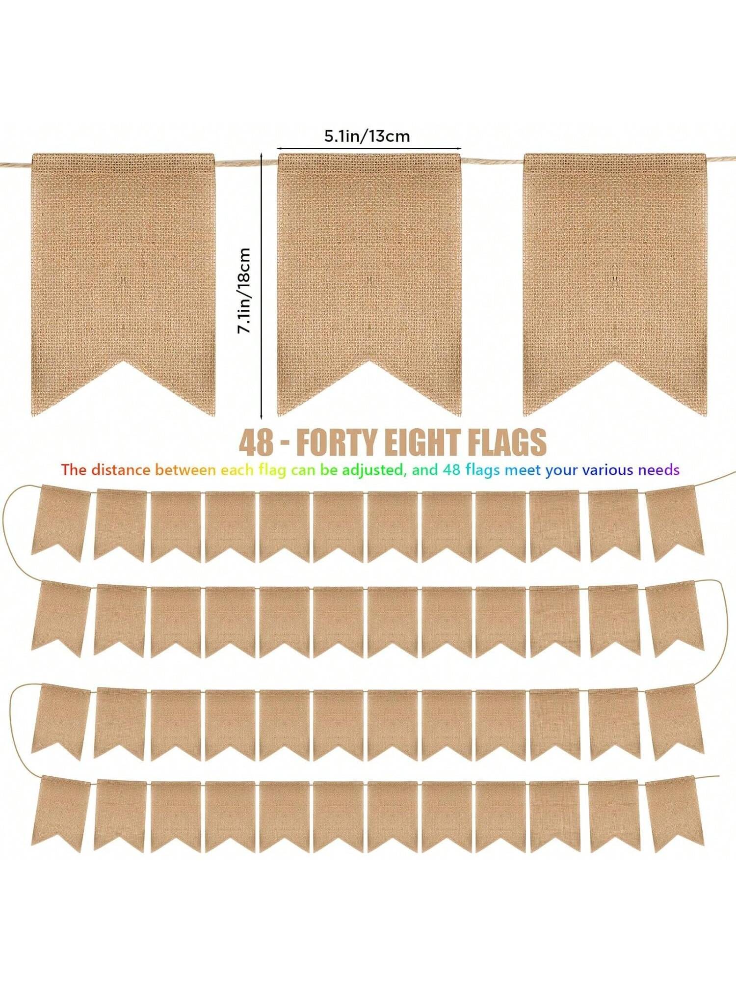 DIY Banner Kit 48 Flags with 42 Number Letter Stencils
