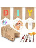 DIY Banner Kit 48 Flags with 42 Number Letter Stencils