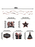 Happy 65th Birthday Rose Gold Streamers for 65 Years Old Party Decorations
