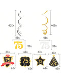 Happy 75th Birthday Streamers for 75 Years Old Party Hanging Decorations
